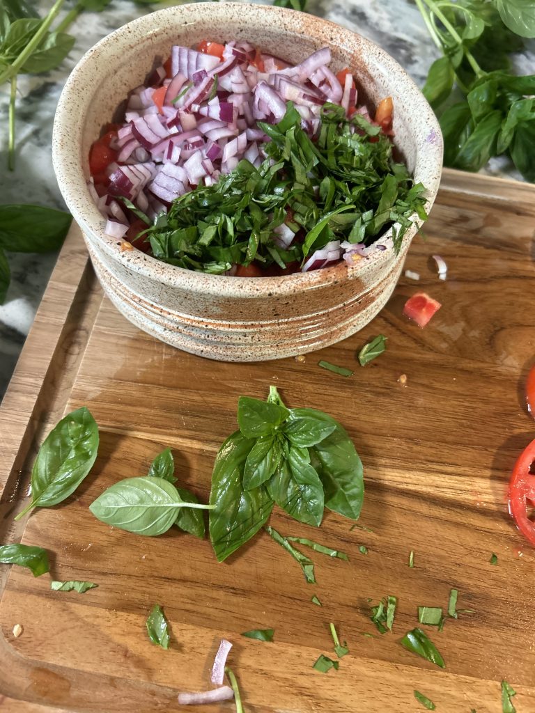chopped basil