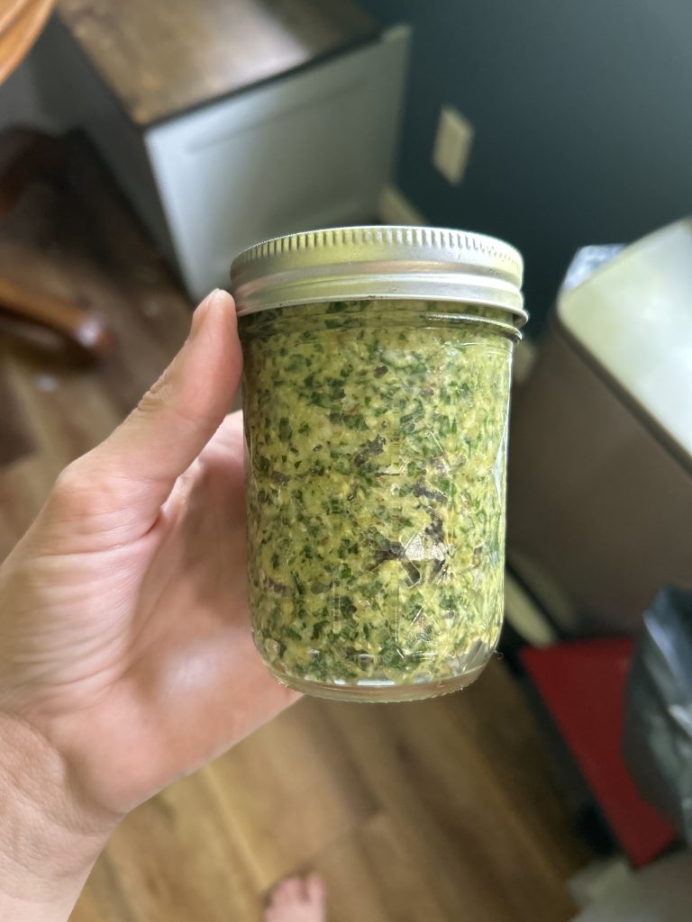 homemade basil pesto